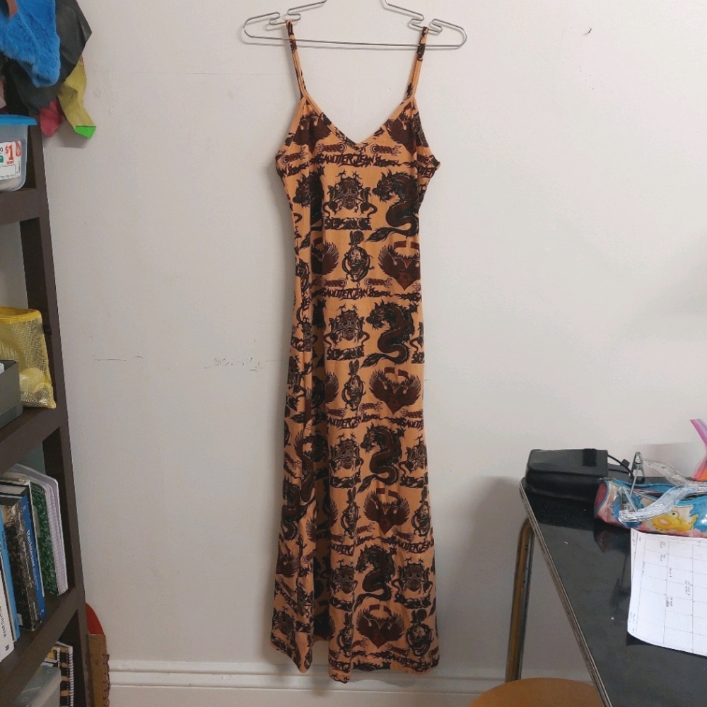 Jean Paul Gaultier Jeans Long Dress Tattoo Print